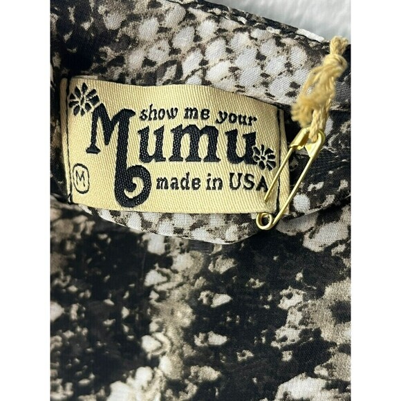 Show Me Your Mumu Gray Black Snake Cami Top Spaghetti Strap Size Medium - Picture 3 of 6